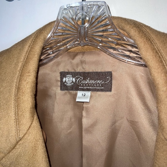 Cashmere Boutique | Camel Cashmere Peacoat - Picture 6 of 13